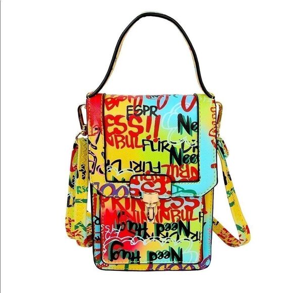 Graffiti Fashion Messenger Crossbody Bag - Picture 5 of 8